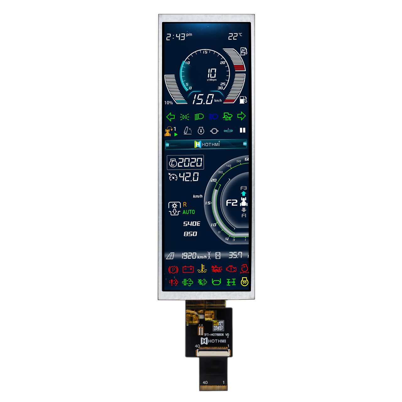 7.8-inch Sunlight Readable TFT LCD Display with Capacitive Touch Screen | MIPI DSI Interface
