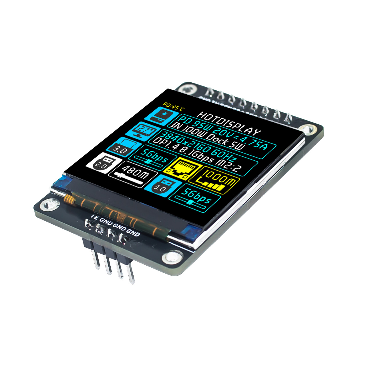 1.5" 240x240 Square TFT LCD Module ST7789 Controller