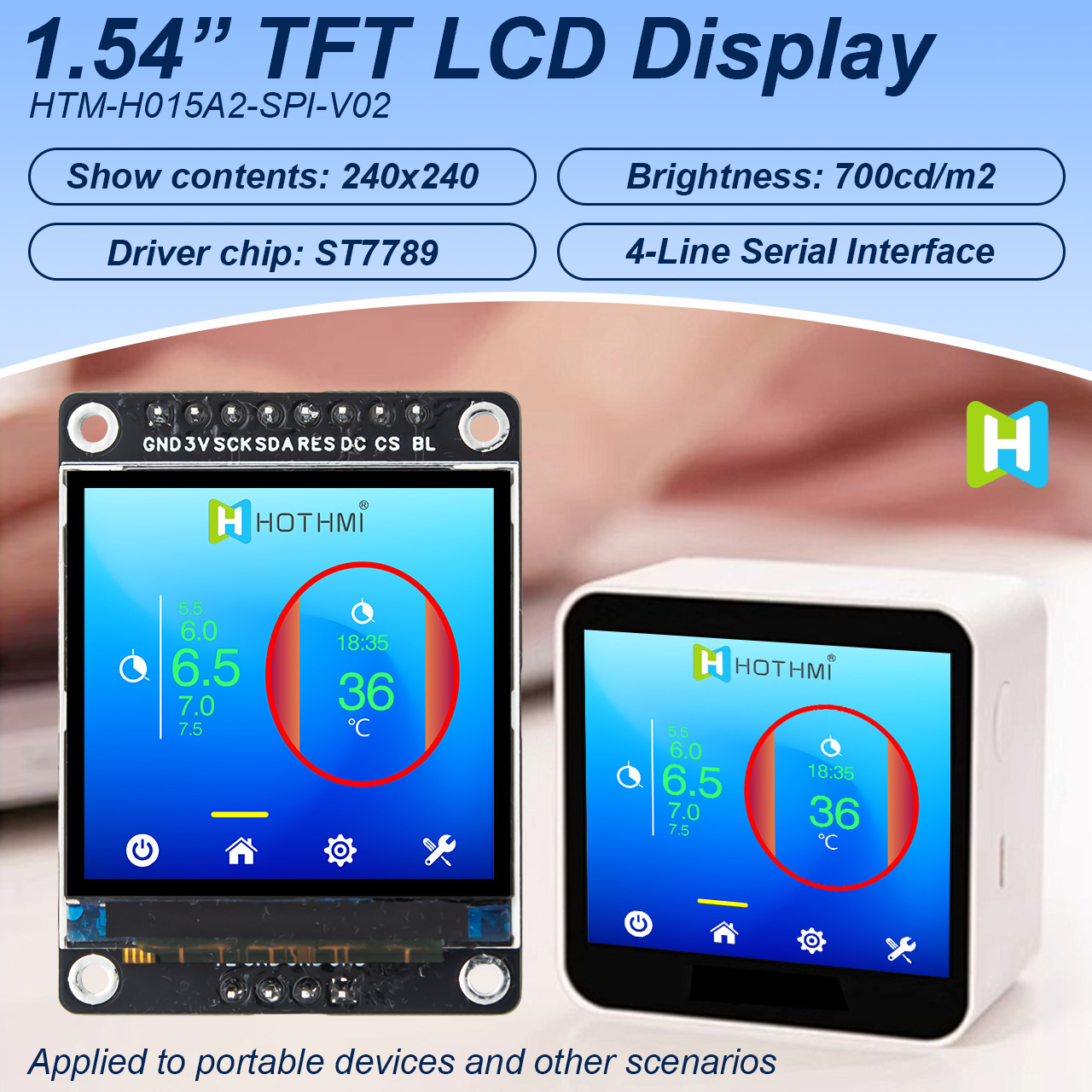 1.5" 240x240 Square TFT LCD Module ST7789 Controller