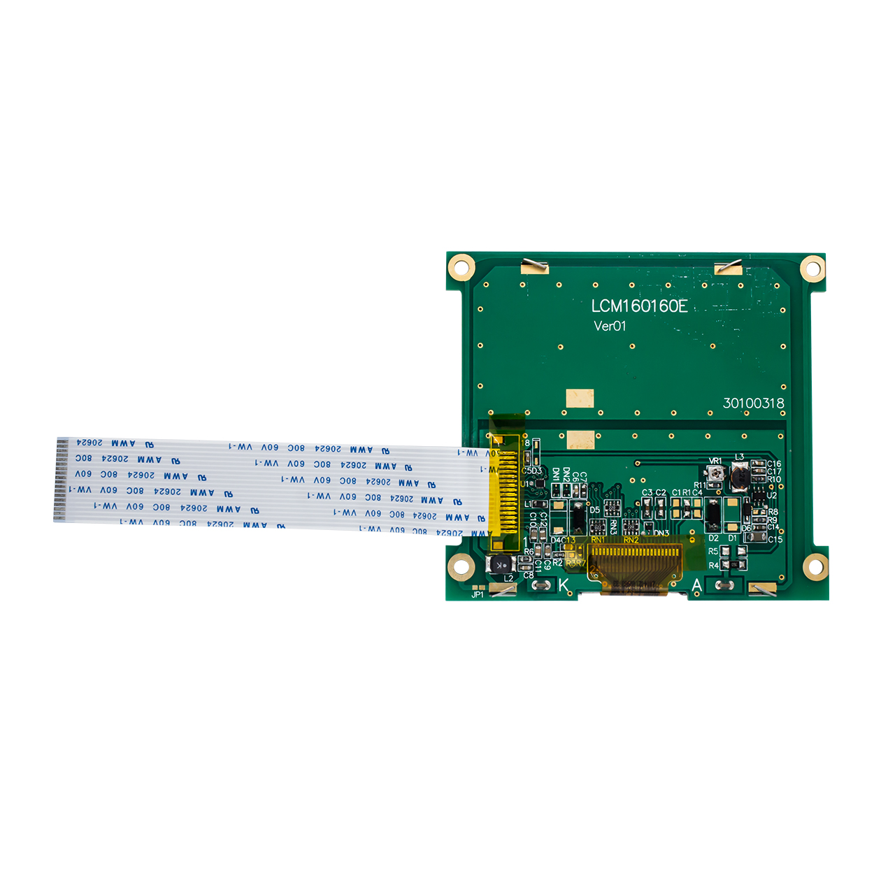 3.3" 160x160 Graphic LCD Module | STN+Gray With White Backlight