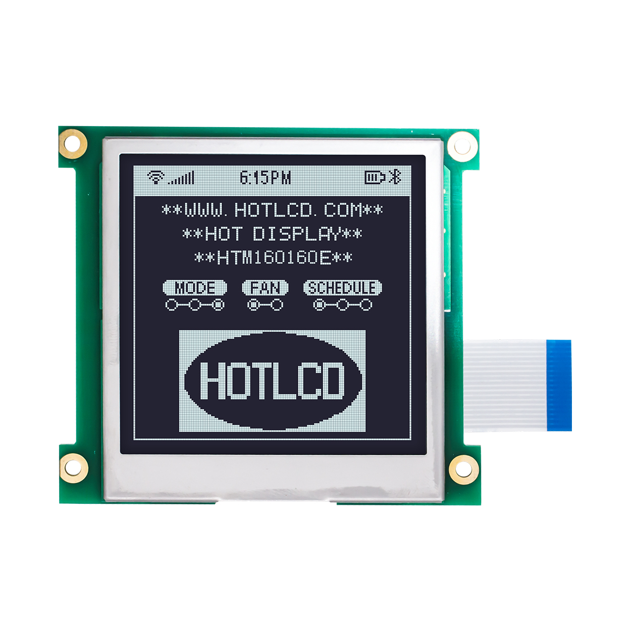 Graphic LCD Module | DFSTN- | 3.3" 160X160 White on Black | UC1698 | MCU | Arduino | 3.3V