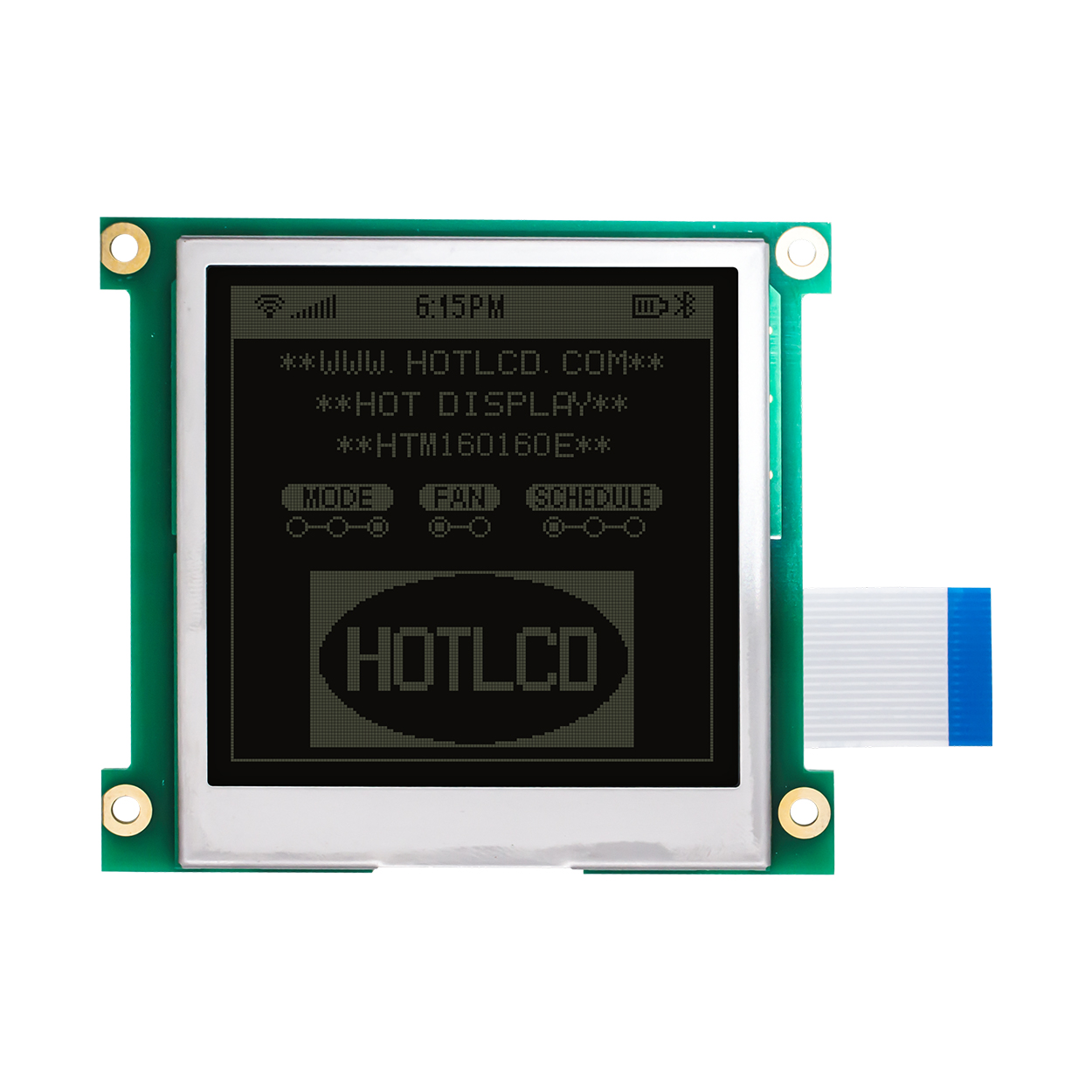 Graphic LCD Module | DFSTN- | 3.3" 160X160 White on Black | UC1698 | MCU | Arduino | 3.3V