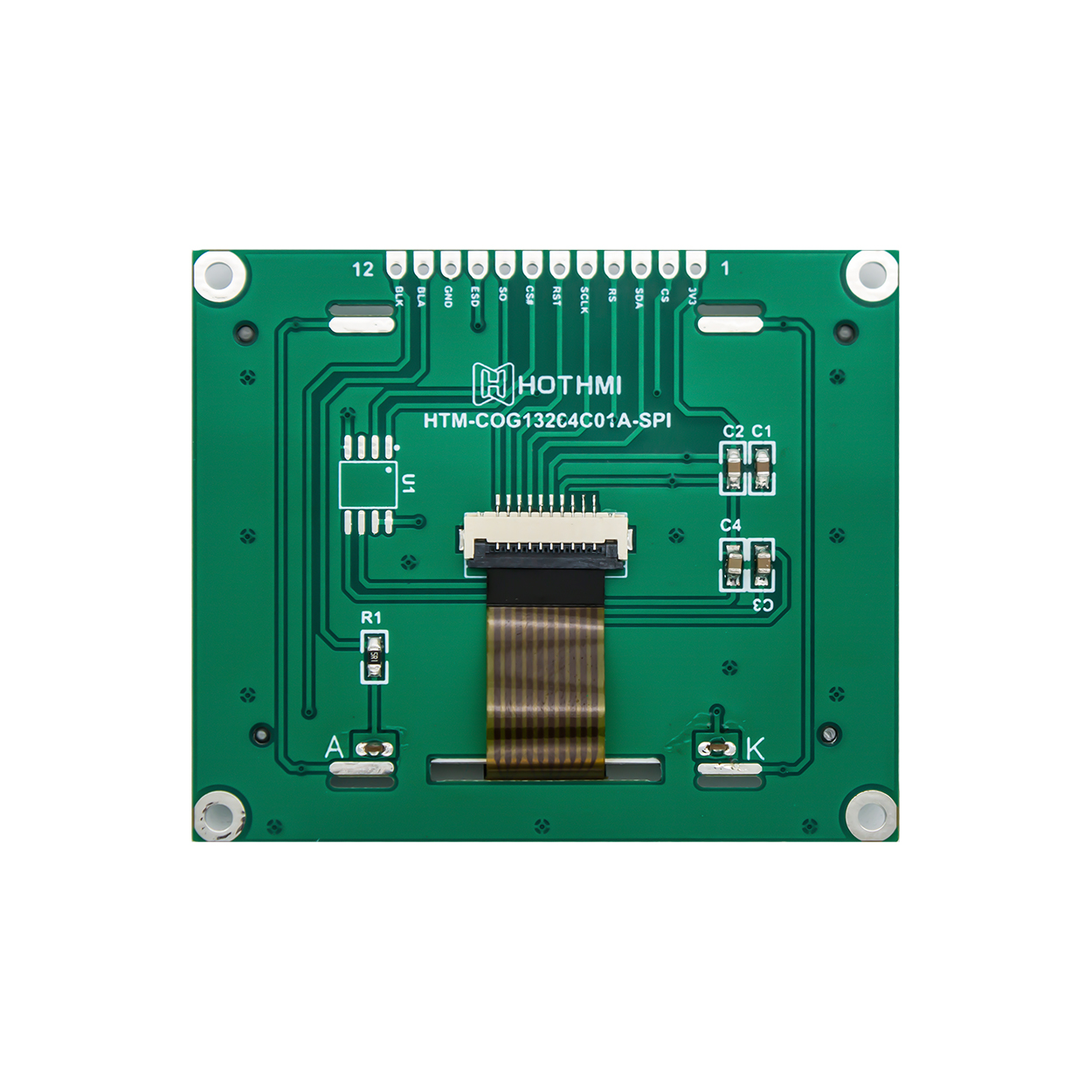 Graphic LCD Module |2.4" 132x64 STN Display+ | Yellow-Green Backlight | ST7567 | SPI | Arduino | 3.3V