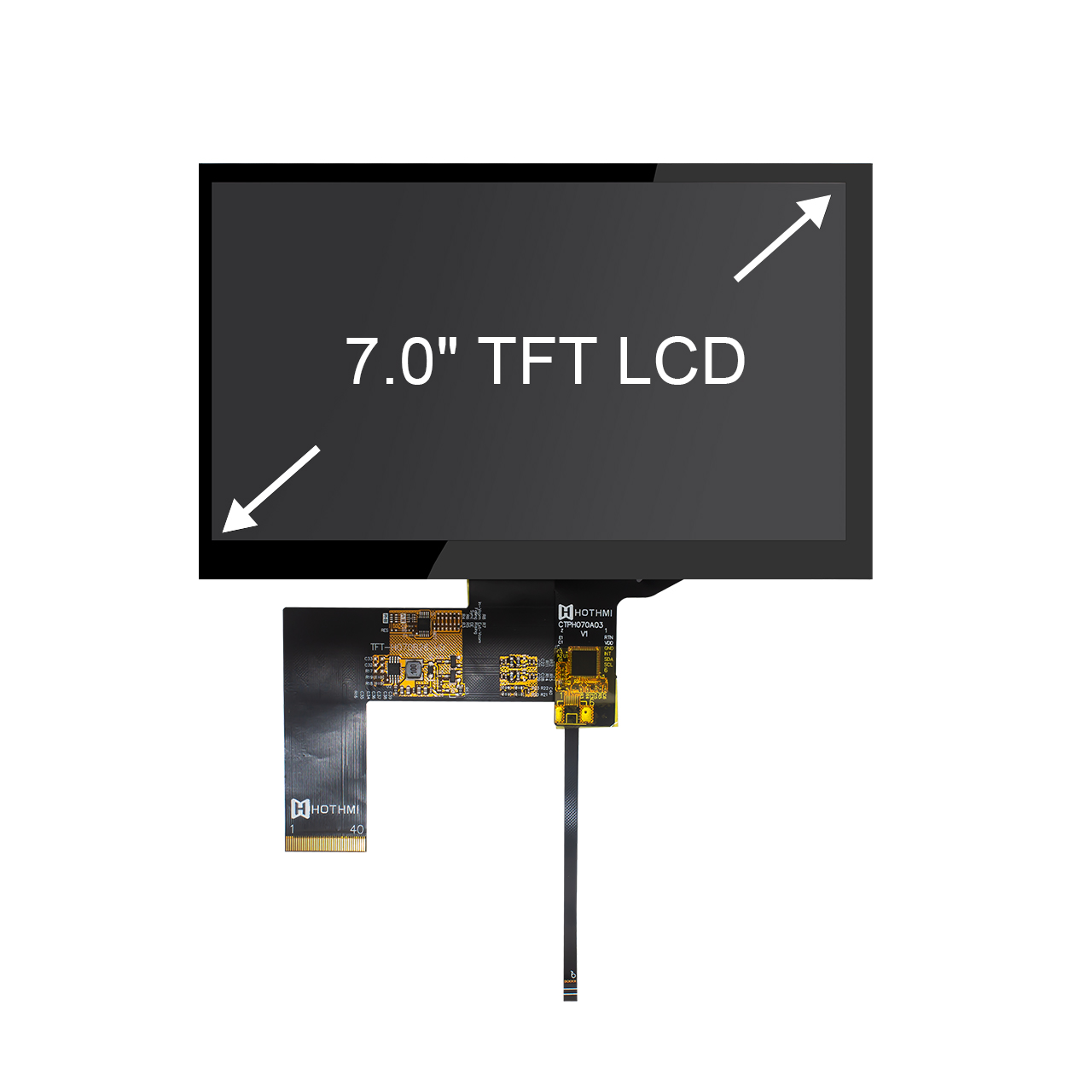 7.0 Inch TFT LCD Display | 1024x600 Capacitive Touch | RGB High Brightness