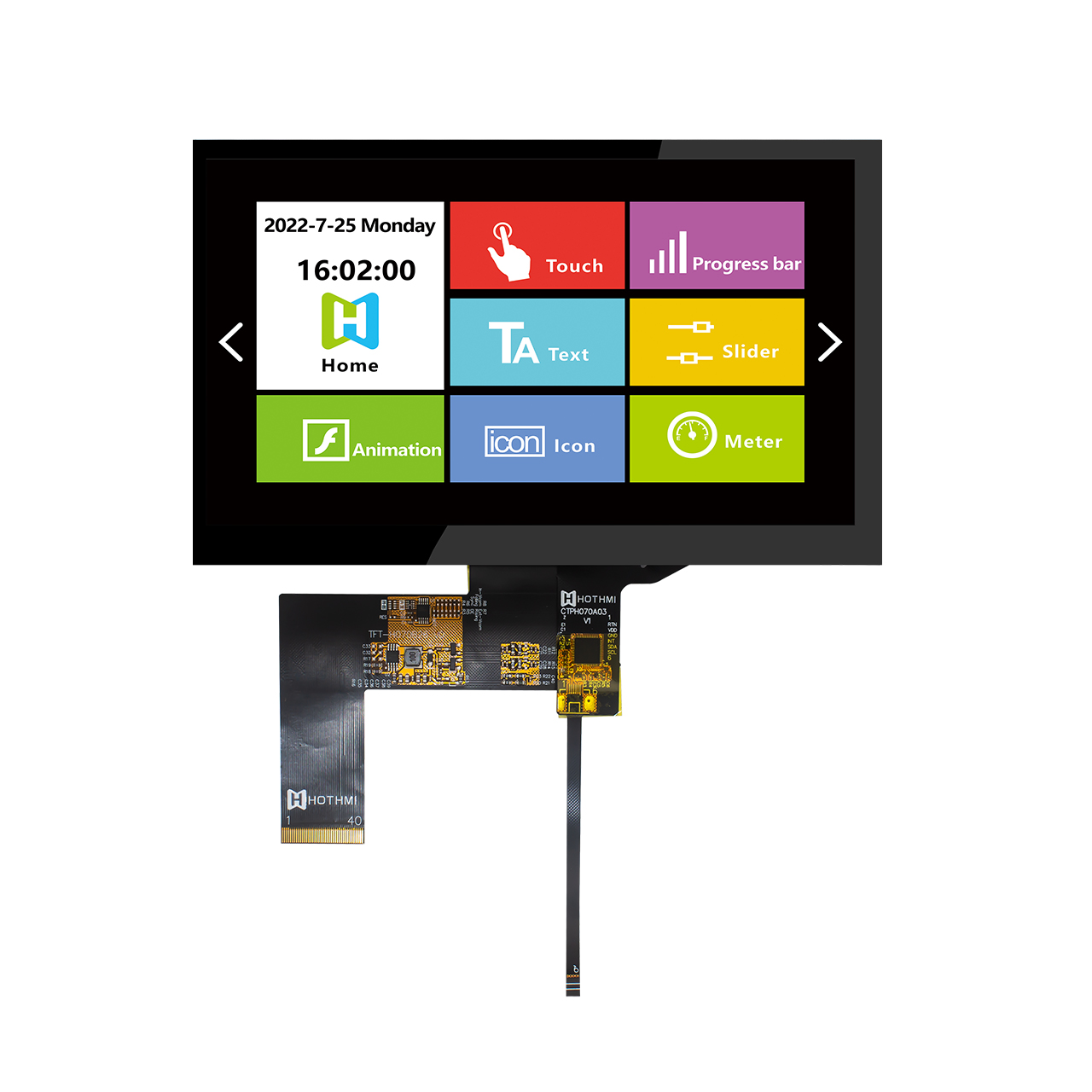 7.0 Inch TFT LCD Display | 1024x600 Capacitive Touch | RGB High Brightness