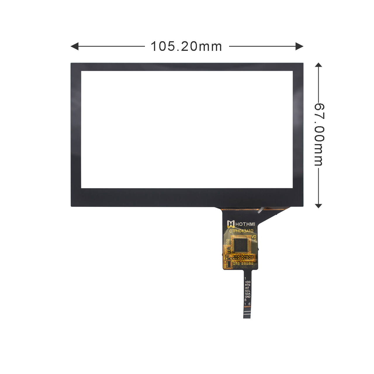 4.3 Inch Capacitive Touch Panel With GT911 - I2C Interface CTP