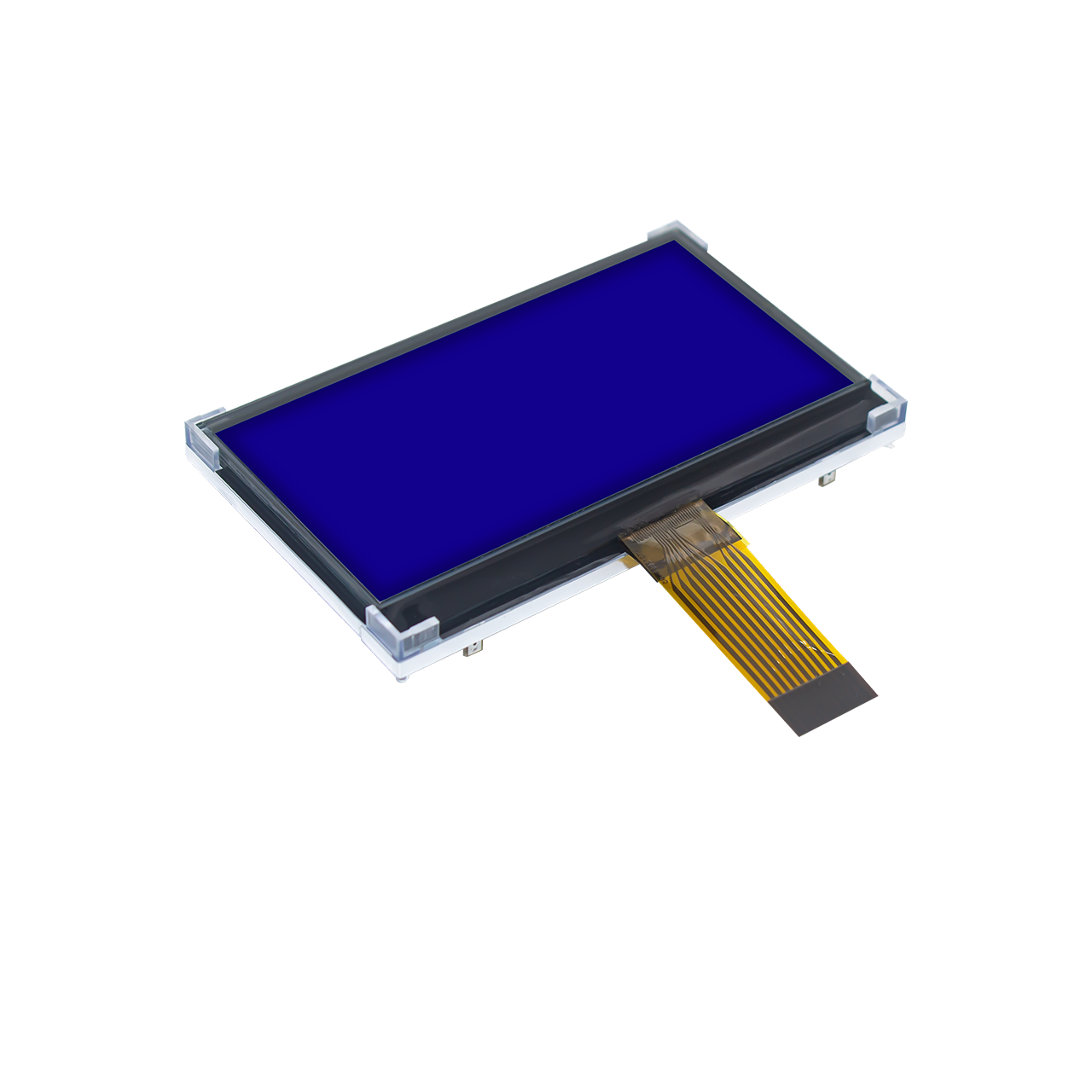 2.8" 128X64 Graphic COG LCD Module | SPI | FSTN+Gray | Blue Background with White Text | ST7567