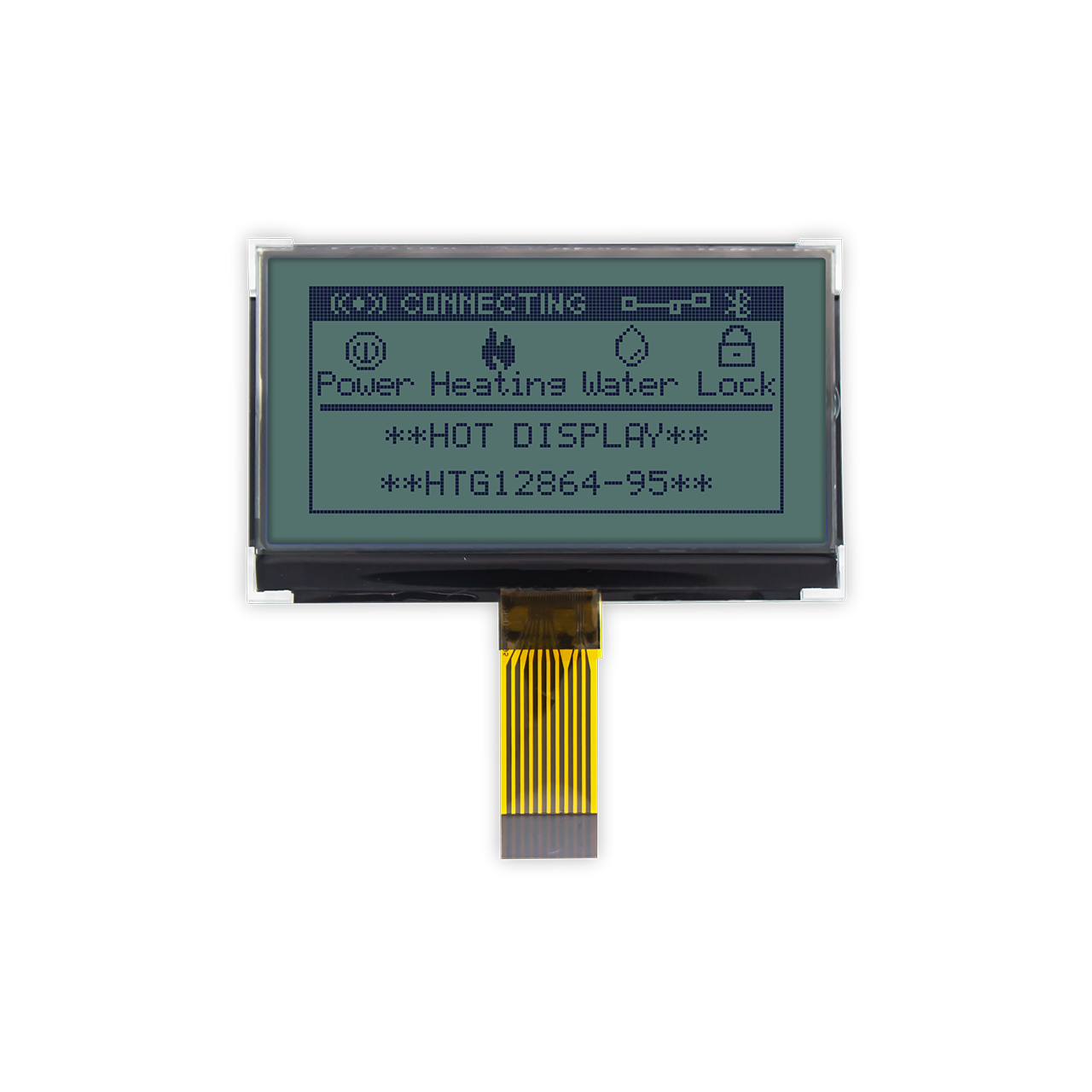 2.8" 128X64 Graphic COG LCD Module | SPI | STN+Gray | Yellow-Green Backlight | ST7567