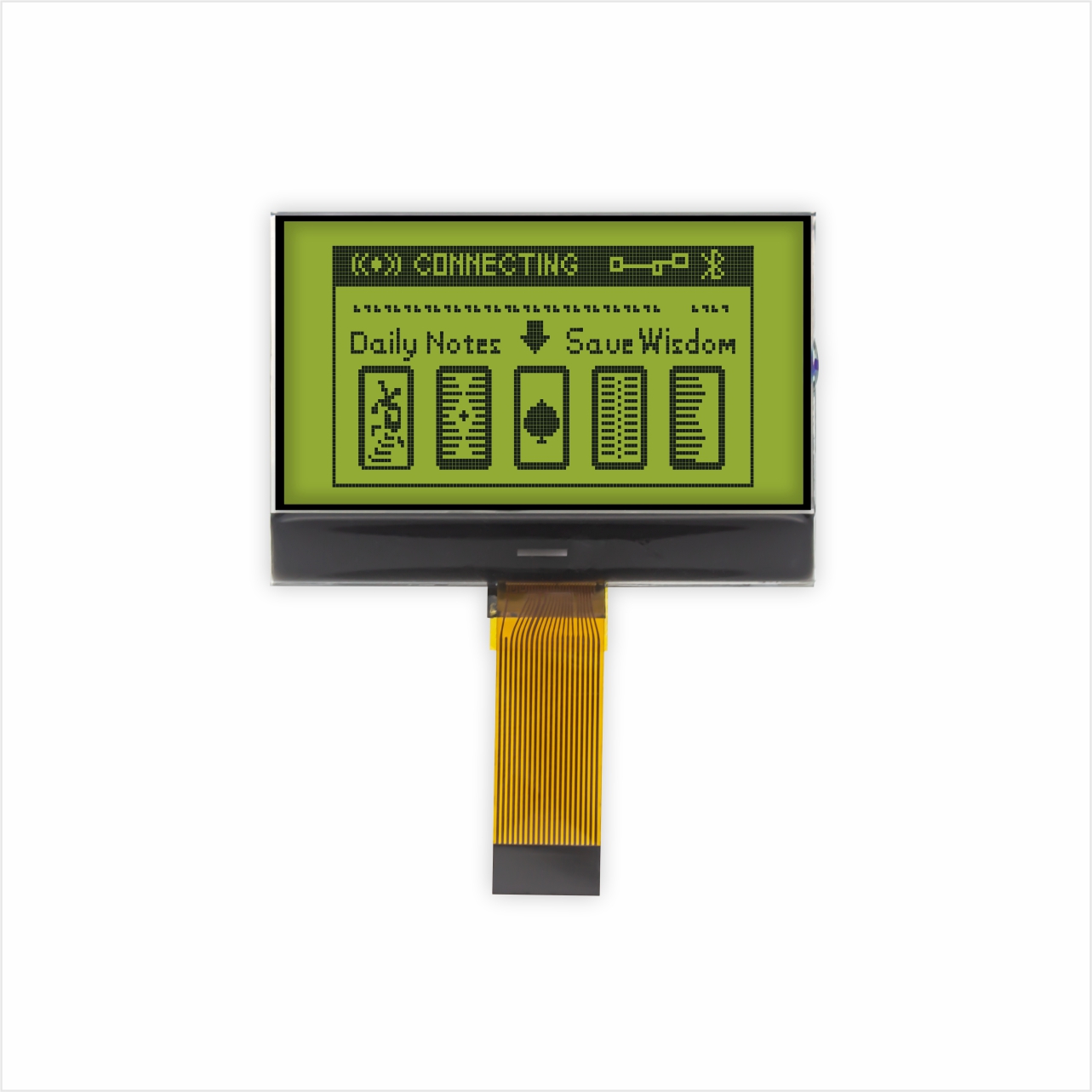 Graphic COG LCD 2.2" 128X64 | STN+ Display with Yellow-Green Side Backlight | MCU | Arduino