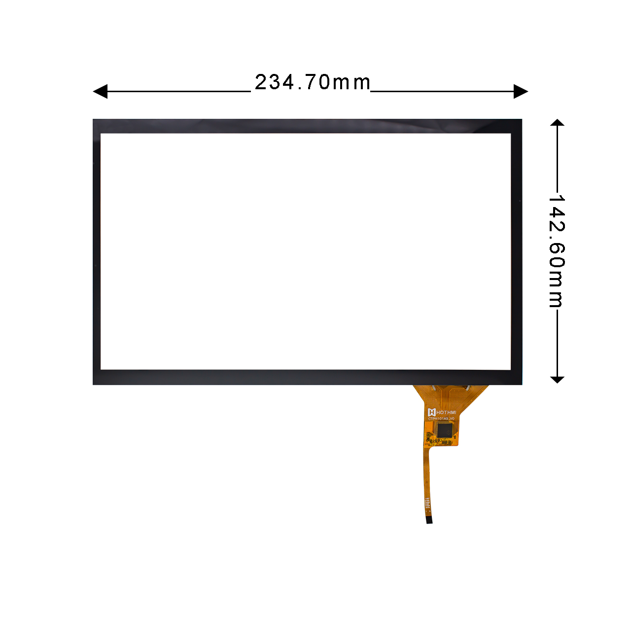 10.1" Capacitive Touchscreen With HY4635-N068 Controller