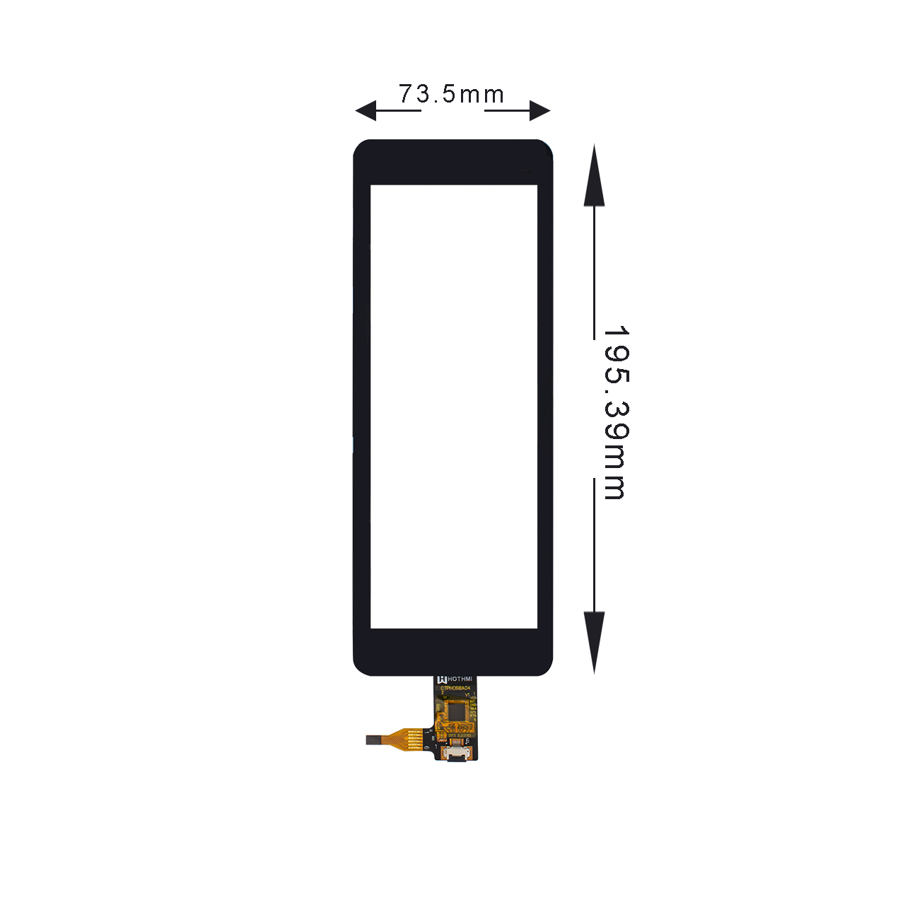 6.8 Inch CTP GT911 Controller I2C Interface